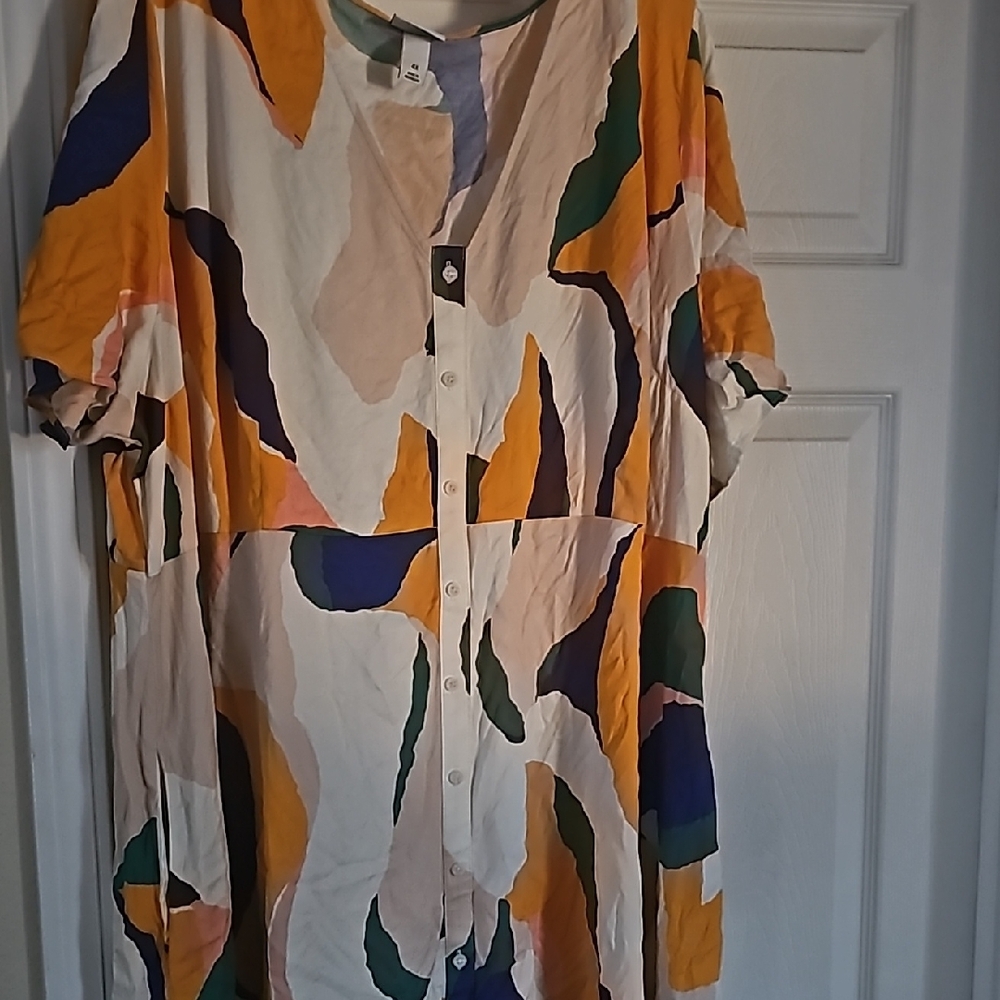 Colorful Abstract Button-Up Shirt